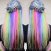 Highlight dyed wig pieces, ear-hanging dyed solid-color hair pieces, women's hair extensions, real hair, one-piece seamless, short permed style, flowing hair details Picture